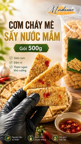 CƠM CHÁY MÈ SẤY NƯỚC MẮM