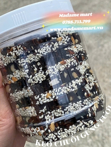 KẸO CHUỐI GỪNG ĐẬU (Hủ 500G)