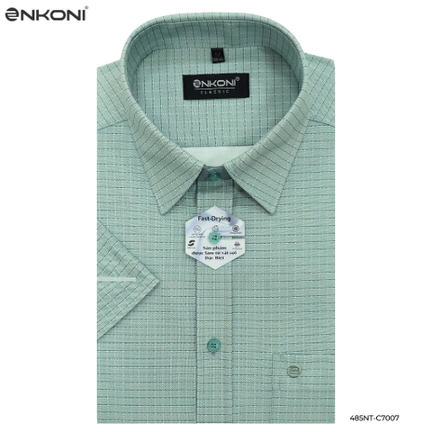 Áo Sơ Mi Ngắn Tay Classic Nhanh Khô Enkoni C7007