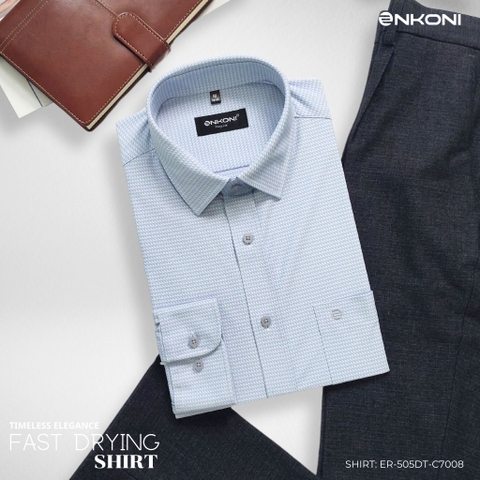 Áo sơ mi Regular ôm vừa Enkoni vải nhanh khô C7008