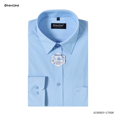 Áo sơ mi dài tay Enkoni vải nhanh khô classic C7006