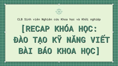 [SREC] TỔNG QUAN LỚP KỸ NĂNG VIẾT 