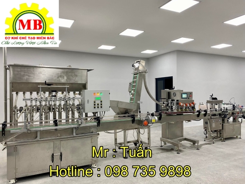 Dây chuyền máy chiết rót đóng chai tự động