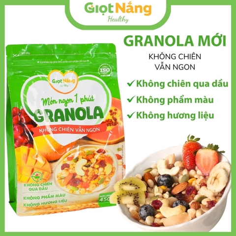 Granola Giọt Nắng Mới Với Viên Ngũ Cốc Giòn Yến Mạch Trái Cây Từ Nông Sản Giọt Nắng