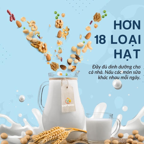 Set Hạt nấu sữa mix sẵn dinh dưỡng 500g đồ ăn vặt mẹ bầu và ăn dặm cho bé từ Nông sản Giọt Nắng