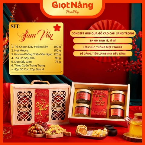 Hộp Quà Tết 2026 Hộp Gỗ Cao Cấp - Quà Biếu Sang Trọng từ Nông Sản Giọt Nắng