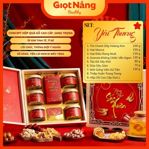 Hộp Quà Tết 2026 Hộp Gỗ Cao Cấp - Quà Biếu Sang Trọng từ Nông Sản Giọt Nắng