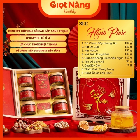 Hộp Quà Tết 2026 Hộp Gỗ Cao Cấp - Quà Biếu Sang Trọng từ Nông Sản Giọt Nắng