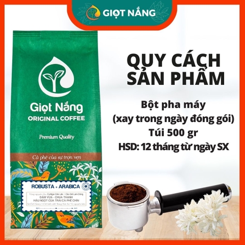 Cà phê nguyên chất Blend Robusta - Arabica rang xay dùng cho cà phê phin, espresso thơm ngon nồng vị từ GIỌT NẮNG COFFEE