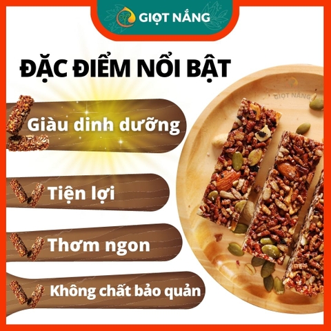 Thanh gạo lứt ngũ cốc mix hạt rong biển giảm cân ăn kiêng thêm hạt macca nhiều dinh dưỡng từ NÔNG SẢN GIỌT NẮNG