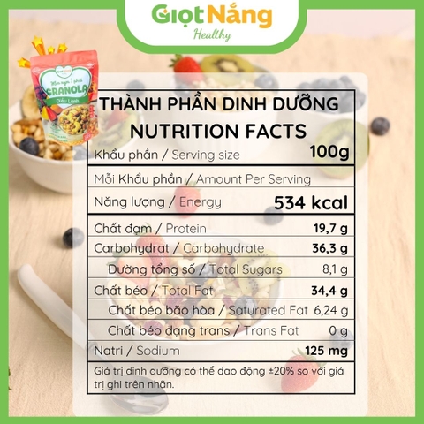 Granola Điều Lành Túi Cam 250g