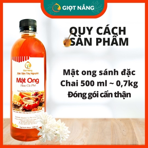 Mật ong nguyên chất Đăk Lăk, mật ong hoa cà phê chứa nhiều dinh dưỡng tốt thể tích 500ml từ GIỌT NẮNG COFFEE