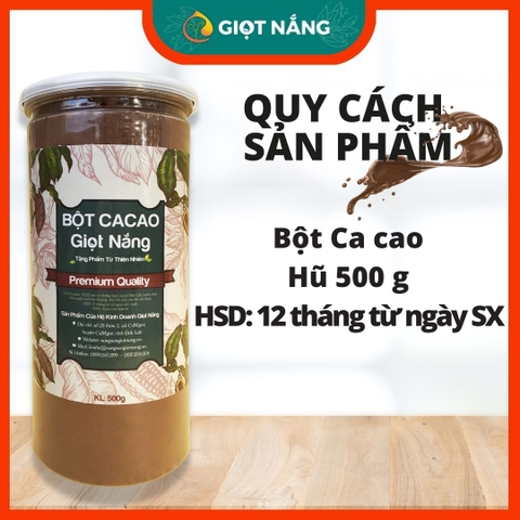 Bột cacao nguyên chất, nguyên liệu làm bánh cacao giảm cân từ Nông Sản GIỌT NẮNG 500 gram