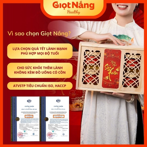 Hộp Quà Tết 2026 Hộp Gỗ Cao Cấp - Quà Biếu Sang Trọng từ Nông Sản Giọt Nắng