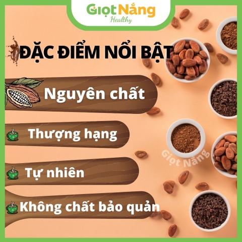 Bột Cacao Nguyên Chất Làm Socola Sạch Nguyên Liệu Làm Bánh Sạch Lành Từ Nông Sản Giọt Nắng