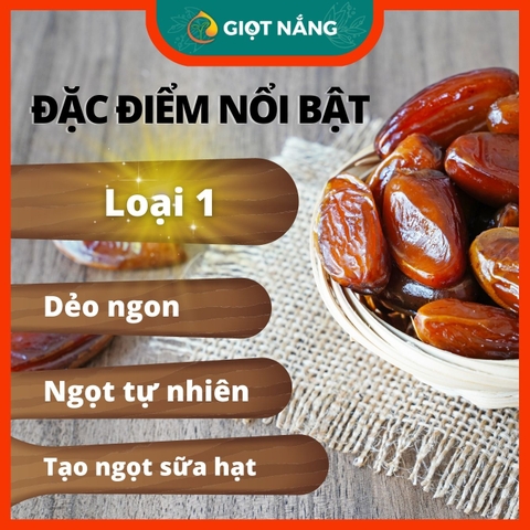 Chà là sấy lạnh dẻo ngon không đường tạo ngọt cho sữa hạt ăn vặt mẹ bầu ăn kiêng từ Nông sản Giọt Nắng