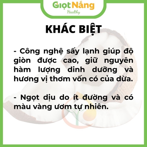 Dừa Khô Sấy Giòn Cao Cấp LOẠI 1 Đồ Ăn Healthy Từ Nông Sản Giọt Nắng