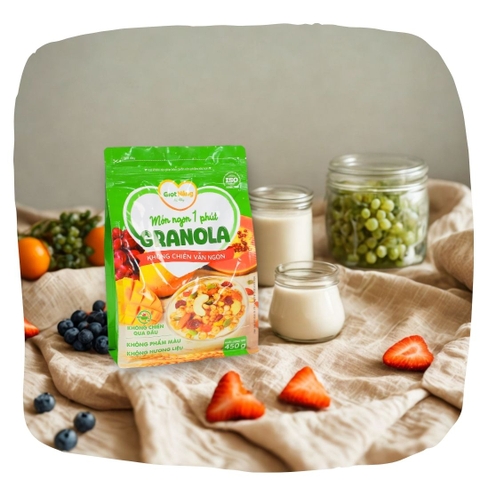 Granola Giọt Nắng Mới Với Viên Ngũ Cốc Giòn Yến Mạch Trái Cây Từ Nông Sản Giọt Nắng