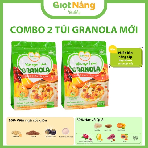 Granola Giọt Nắng Mới Với Viên Ngũ Cốc Giòn Yến Mạch Trái Cây Từ Nông Sản Giọt Nắng