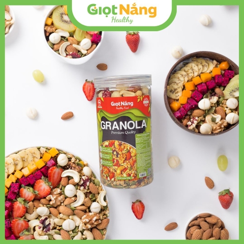 Granola Siêu Hạt Không Yến Mạch 100% Hạt và Quả Ngũ Cốc Dinh Dưỡng Ăn Sáng Eat Clean từ Nông Sản Giọt Nắng