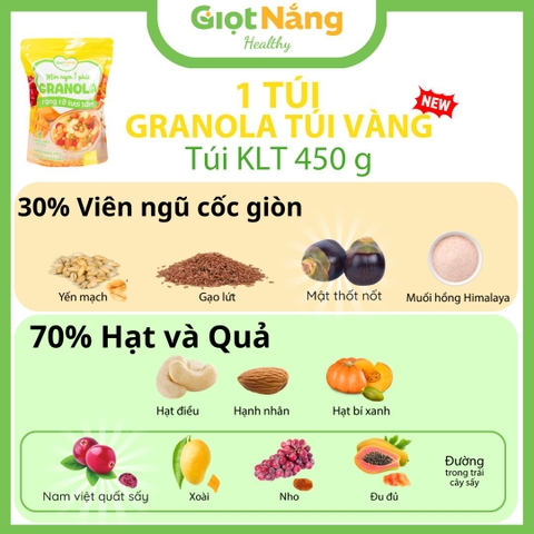 Granola Mới Túi Vàng Nhiều Hạt