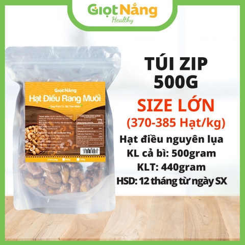 Hạt Điều Rang Muối Nguyên Lụa Bình Phước Loại 1 Chất Lượng Thơm Ngon Giòn Bùi Bổ Dưỡng từ Nông Sản Giọt Nắng