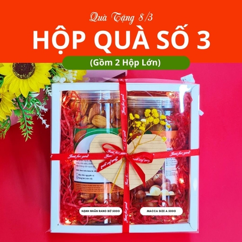 Set Hộp Quà 8/3 Tặng Người Yêu Tặng Mẹ Sang Trọng Các Loại Hạt Sấy Khô Tốt Cho Sức Khoẻ từ Nông Sản Giọt Nắng