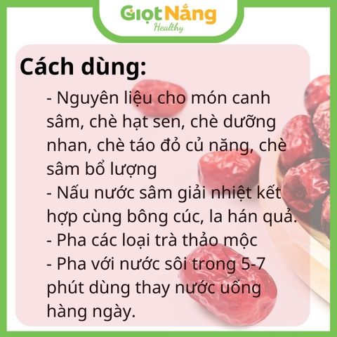 Táo Đỏ Tân Cương Chín Sấy Khô Nguyên Liệu Nấu Chè Hầm Canh Pha Trà Loại 1 từ Nông sản Giọt Nắng