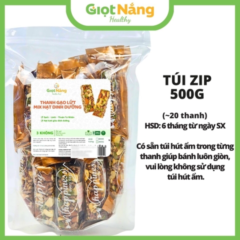 Thanh Gạo Lứt Ngũ Cốc Mix Hạt Rong Biển Thêm Hạt Macca Dinh Dưỡng Sạch Lành từ Nông Sản Giọt Nắng