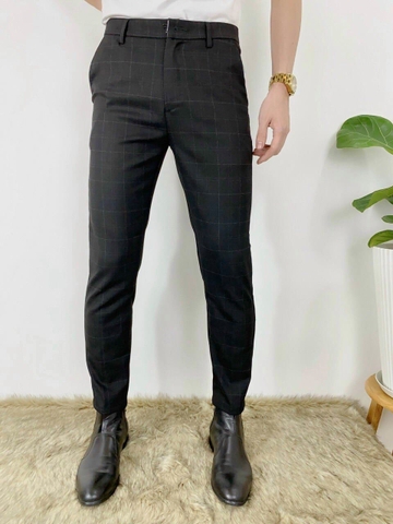 Quần tây caro đen body cao cấp