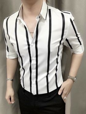 Áo Sơ Mi Trắng Sọc Dọc Đen