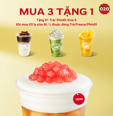 Highlands Coffee Mua 3 Tặng 1