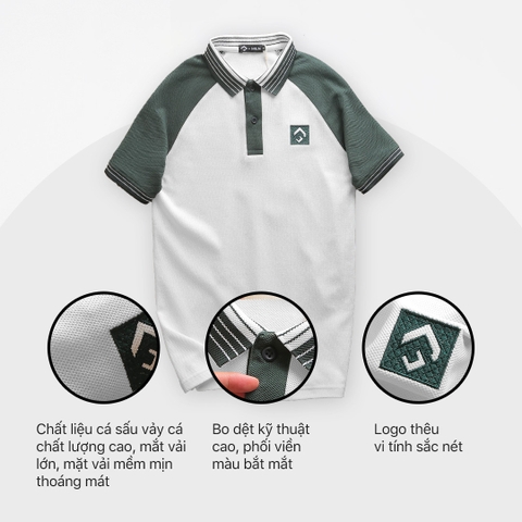 CS734 - Áo Polo Nam Phối Cổ Bo Tay