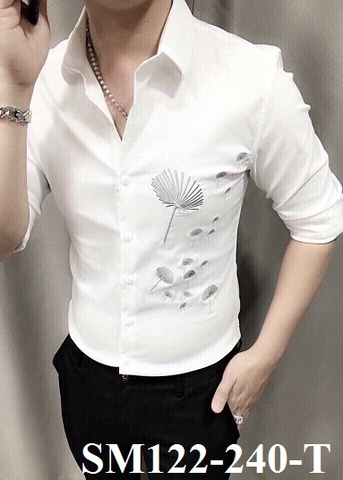 Áo Sơ Mi Trắng Hoa Bồ Công Anh SM122