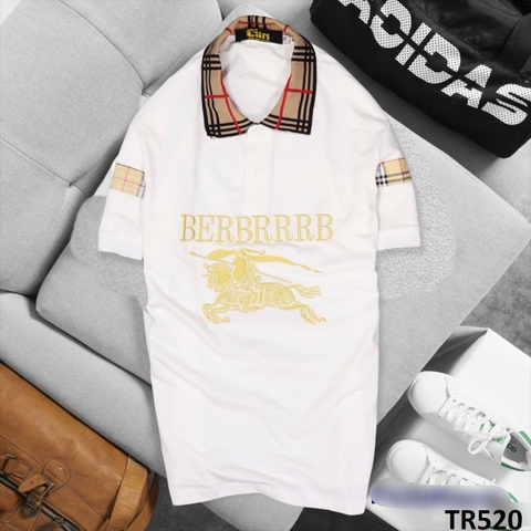 Áo Thun Nam Cổ Bẻ Trắng BERBRRRB TR520