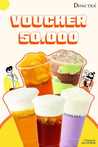 Ding Tea Tặng Voucher 50K