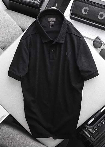 Áo Thun Cổ Bẻ Đen Trơn