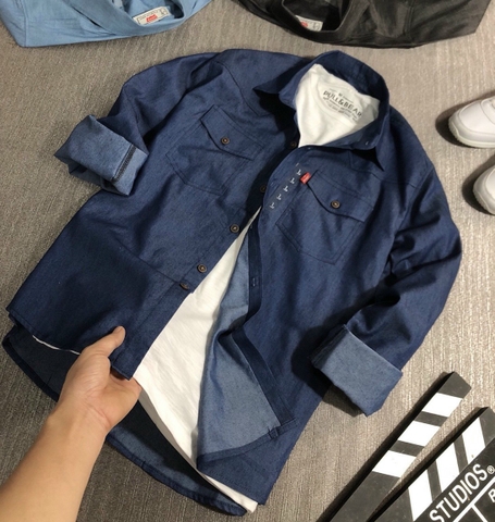 Áo Sơ Mi Denim 2 Túi Trước Ngực 3 Màu