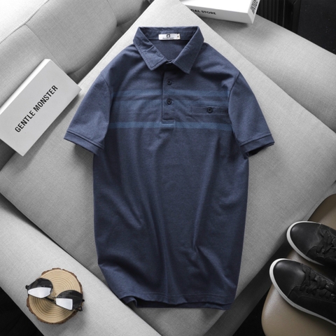 Áo Polo Nam Cổ Bẻ Phối Túi Xanh Than