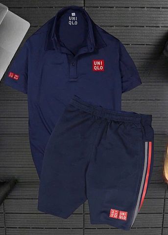 TRTXD 9901 - Set Áo Polo Nam Màu Xanh Than Phối Quần Short Xanh Than Thể Thao