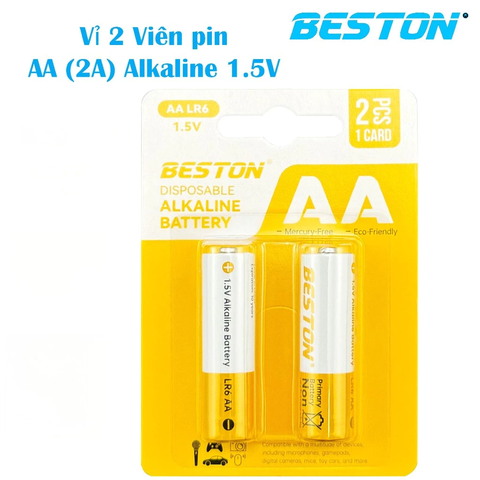 Vỉ 2 pin Alkaline Beston AA LR6- 2P