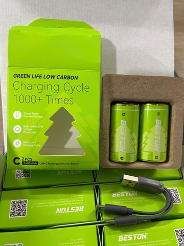 Pin đại Beston 1.5V 7400mWh cổng sạc USB-C - cỡ C