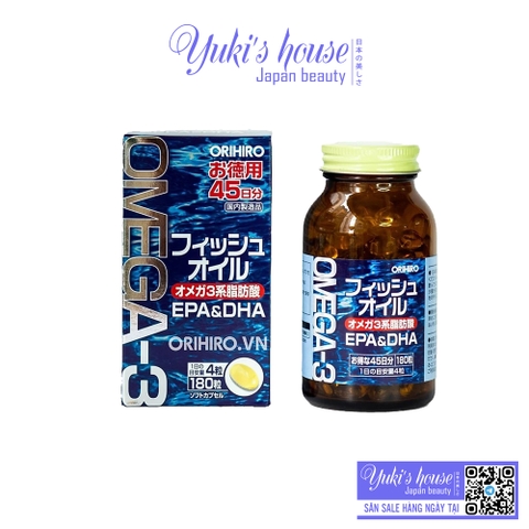 Viên uống dầu cá OMEGA-3 Orihiro (180 viên)