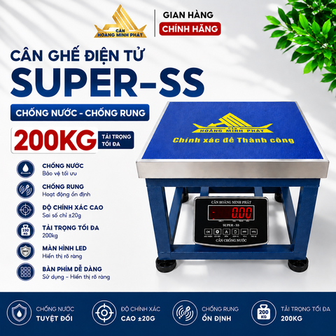Cân Ghế Điện Tử SUPER-SS 200KG Led Đỏ Chống Nước
