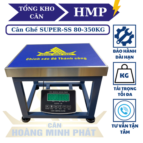 Cân ghế điện tử SUPER-SS 350kg led xanh chống nước. Thương hiệu Cân Hoàng Minh Phát - Khung ghế rẻ