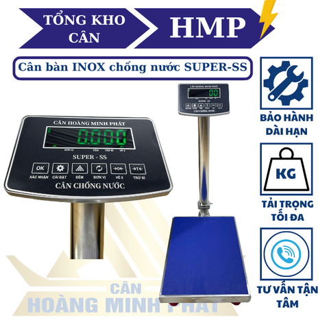 Cân bàn điện tử INOX 300KG SUPER-SS led xanh