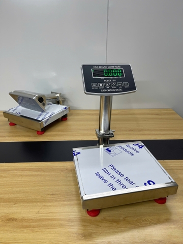 Cân điện tử INOX 60kg chống nước SUPER-SS led xanh