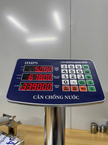 Cân điện tử tính tiền 60kg HMP9 INOX chống nước. Thương hiệu CÂN HOÀNG MINH PHÁT