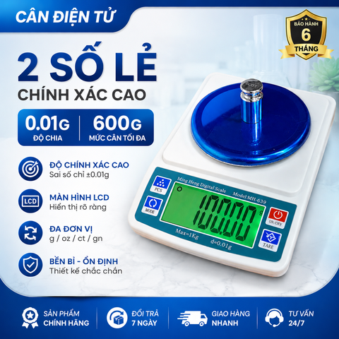 Cân điện tử 600G/0.01G MH639. Cân định lượng 2 số lẻ