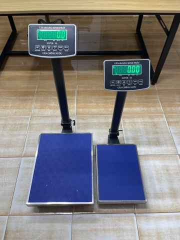 Cân bàn điện tử 100KG SUPER-SS led xanh - Phím Tiếng Việt - Cân động vật chốt số